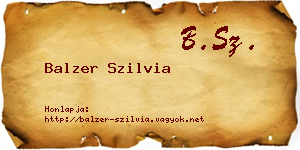 Balzer Szilvia névjegykártya